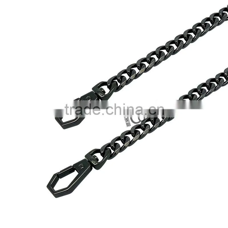 Gunmetal metal handbag chain handles with hook