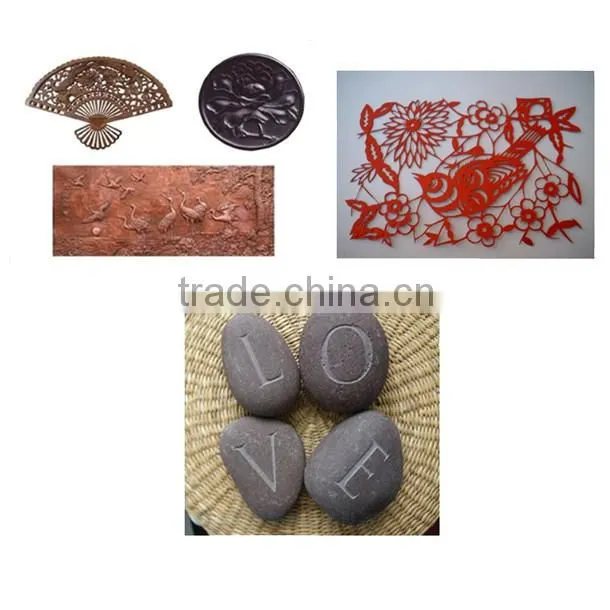 2013 hot sale co2 laser cutting engraving machine on cobblestone