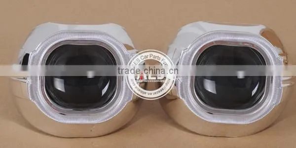 2014 Factory Hot Sale Square LED angel eyes for car H4 bixenon projector lens