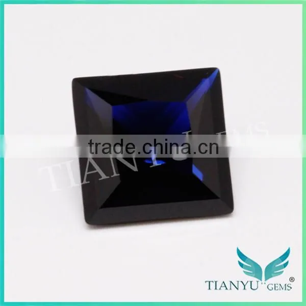 High temperature resistant 10x10mm deep blue copper color 114# square step cut synthetic gemstone spinel