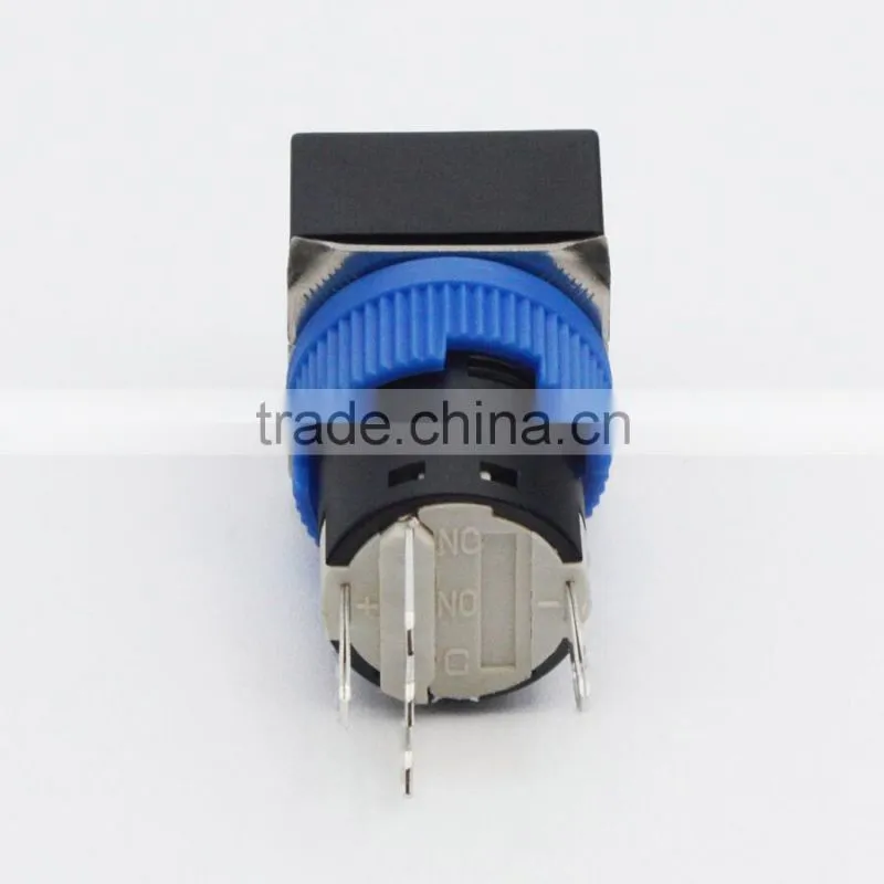 plastic switch square 16mm push button micro on/off switch orange led