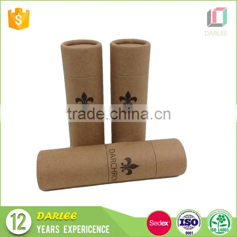 Alibaba China manufacturers high end hot stamping black round tube box with lids
