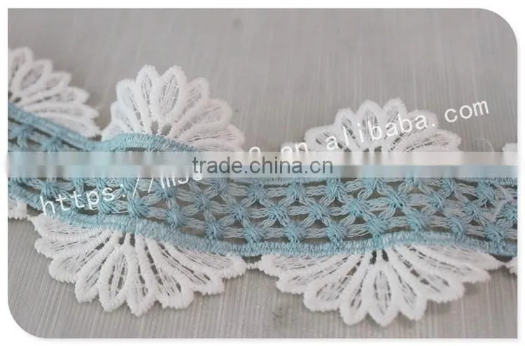 Hot selling 7cm width 2 colors embroidery trims for curtains wholesale