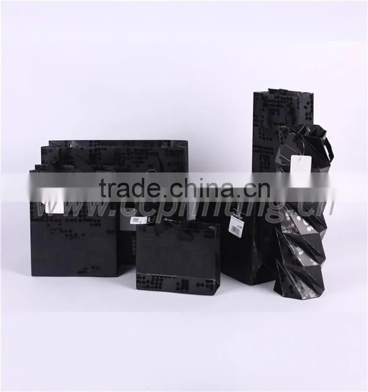 fashion paper shopping bag black luxury paper gift bag