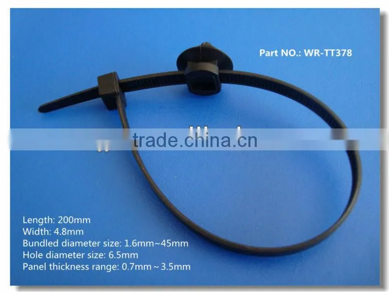High quality High flexibility self locking nylon cable tie with clip for car