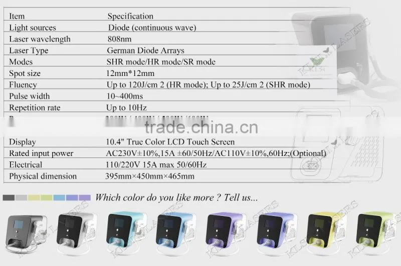 Germany bars Italy pump portable Hot sale 808 diode laser hair removal equipment/laser diodo