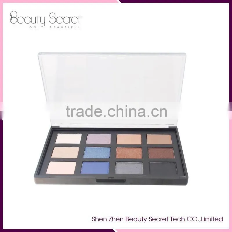 Multi-color shimmer 12 color eyeshadow palette with makeup tool