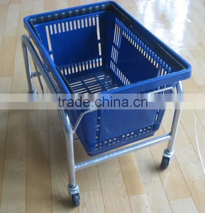 small steel cart for plastic/metal hand basket