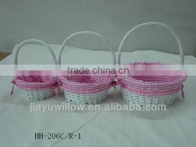 Yellow Painted Willow Basket w/ Candle Shade