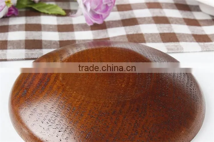 Wholesale Japanese Style Dessert Saucer Wood food plate, Round Wooden Small Dish for Afternoon Tea