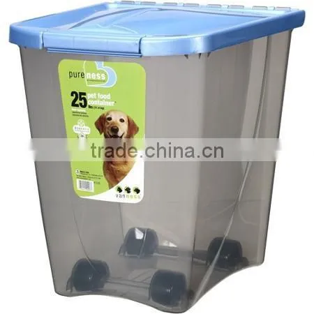 Pet Food Container with Wheels and Lid, Food Container Bucket to Store Pet Food