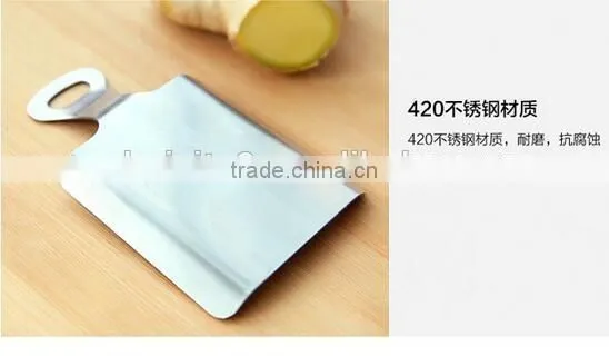 CY140 Stainless Steel Nonslip Handle Ginger Garlic Grater Shredder Silver Tone