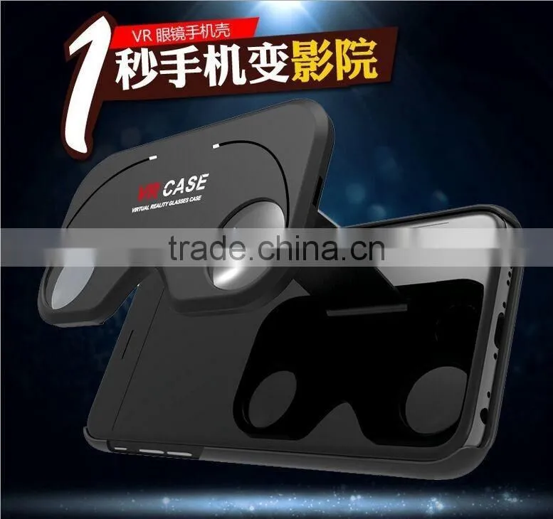 Newest 3D VR Glasses Case for iPhone 6 Plus 2 in 1 function Hybrid ABS and PC Virtual Reality Lens Cover for iPhone