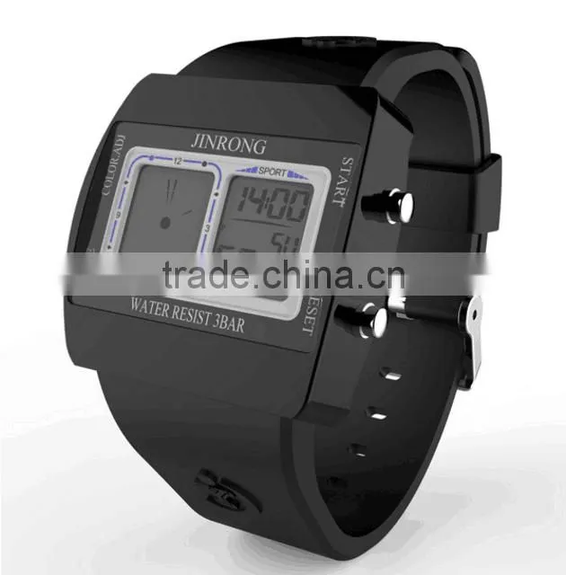 Dual Display Wrist Watch For Men, Fashion High Quality Men's Watch, Men Watch With LED Backlight/ Alarm Clock