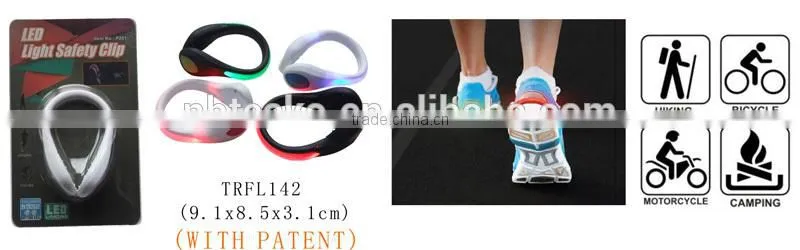 Fashion sports LED light safety clip/LED warning shoe clip/runner safety shoe light clip