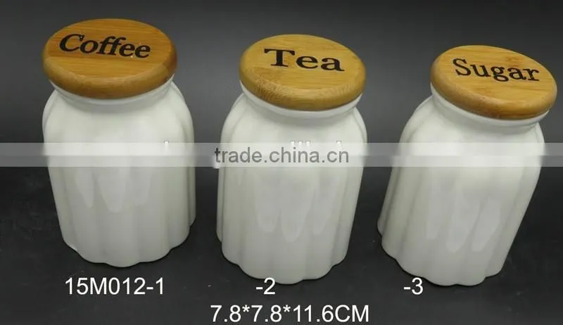 Ceramic Material and Storage Bottles & Jars Type ceramic canister tea coffee sugar set