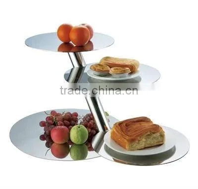 3 bowl Stainless steel buffet display shelf