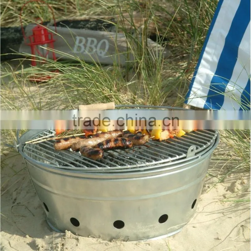 Portable Bucket Charcoal bbq grill metal