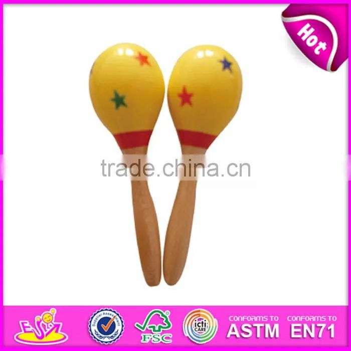 2017 Wholesale professional maracas toy wooden baby instruments for sale W07I063