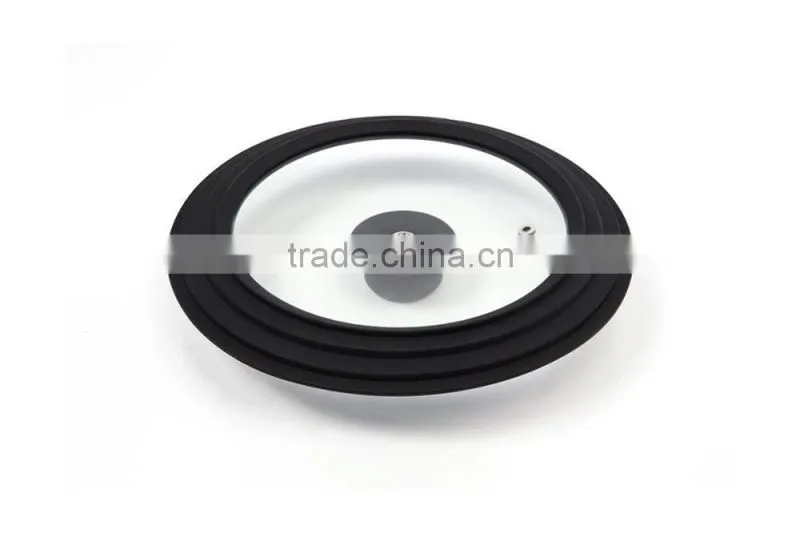 The Large Universal Pot Pan Lid Tempered Glass Cover with Silicone Rim