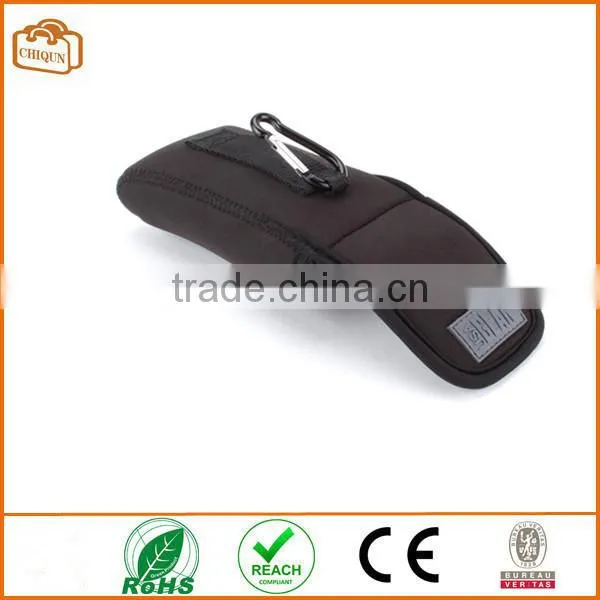 Neoprene Sunglasses and Eyeglasses Safety Pouch Case with Travel Belt Loop & Carabineer Clip