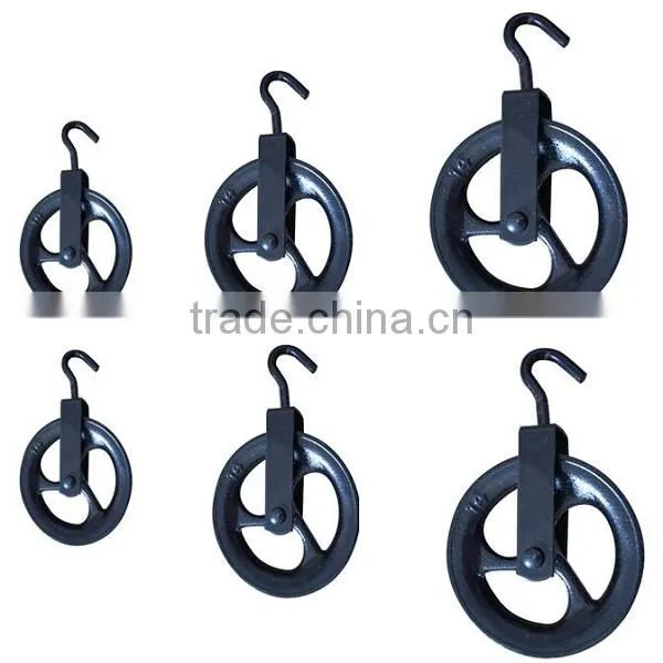300mm Black Wire Rope 300kg Pulley Block