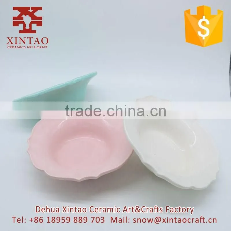 Custom china porcelain bowknot christmas plates lowest price