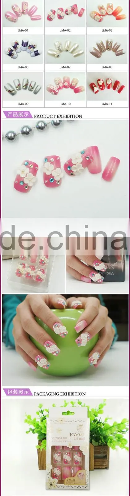 2016 fashion artificial nail tips design color finger nail tip designed nail tips wholesale