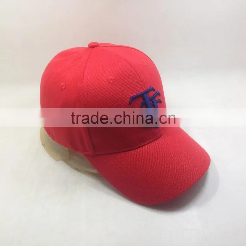 Red Elastic Band Flexfit Caps With 3D Embroidery Sport Hats