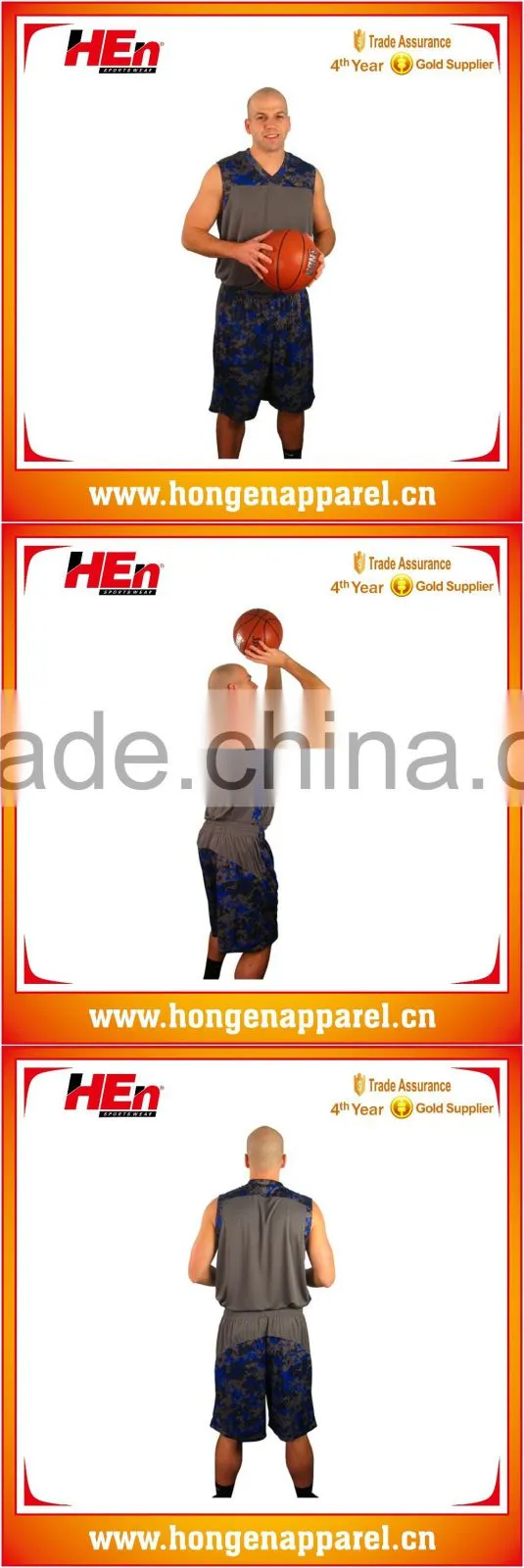 Hongen apparel hot sale 2016 best latest design basketball jersey design /custom dri fit basketball sets