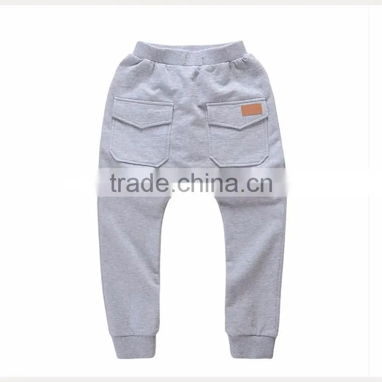 Blank french terry kids fashion pants design new style boys harem pants