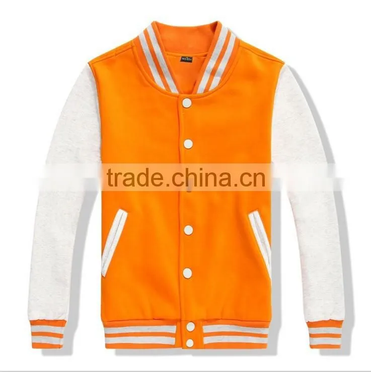 Hot Sale Oem Service China Wholesale Men Fleece Baseball Coat Jacket Button Custom Print