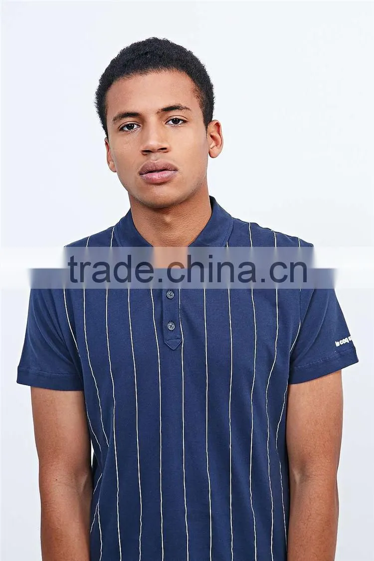 wholesale new design jersey fabric polo shirt vertical striped polo shirt custom