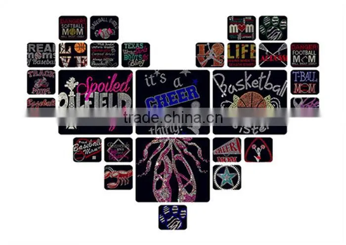 Basketball jump and smash rhinestone transfers sports