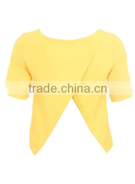 Bright Orange Wholesale Plain Lady Crop Top