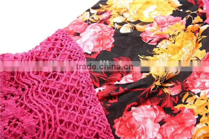fishtail style big hem designed casual women floral cheap long skirts for sale