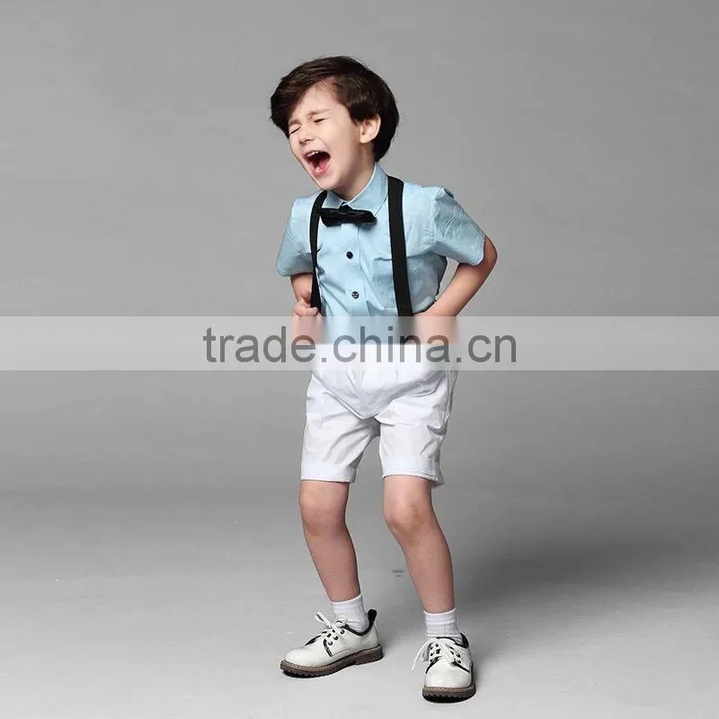 2016 New Hosting Clothes Set Boys Overrall Pants Set For Ring Bearer Wedding Boys Formal Clothing B-NB-CS905-27