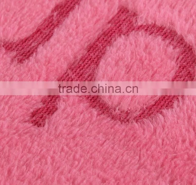 China wholesale 100 polyester letter printed pink sherpa blanket throw blanket