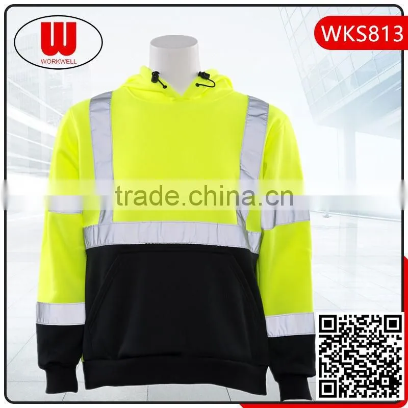 Two tones protective hood sweatshirt