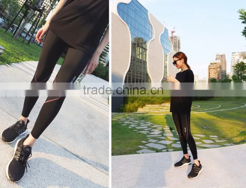 Jogger pants high stretch women compression tights