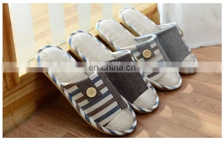 Wholesale linen women slippers linen embroidered slippers indoor 2016