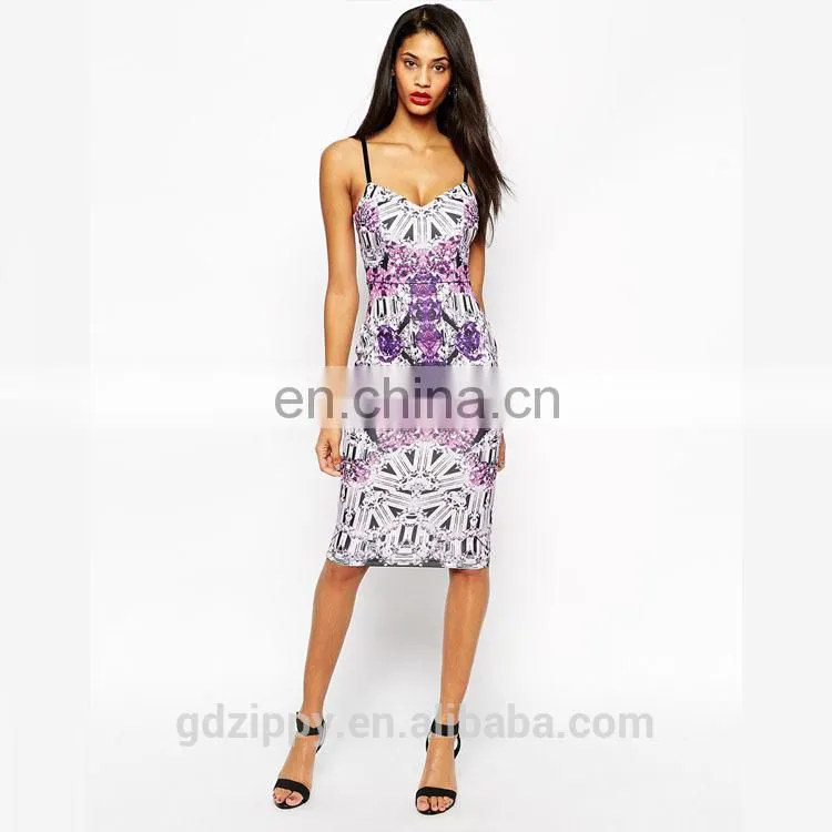 Women maxi dress with print scuba Dress online shopping