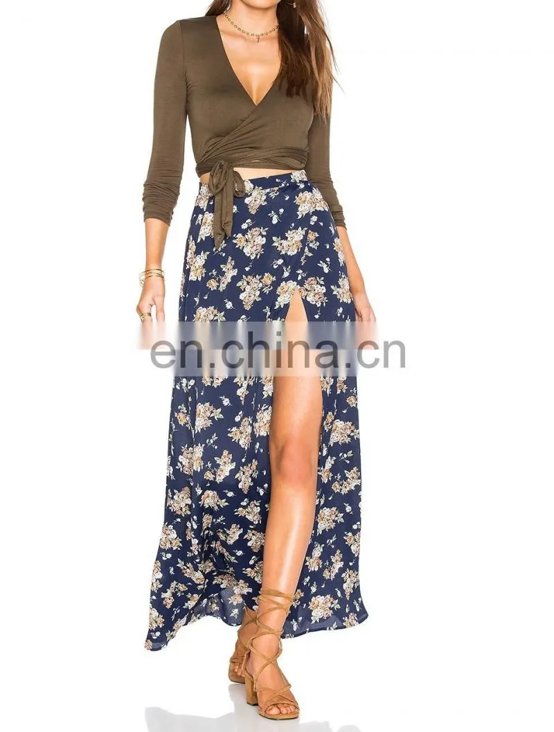 Latest hawaian high waist skirt crop top images