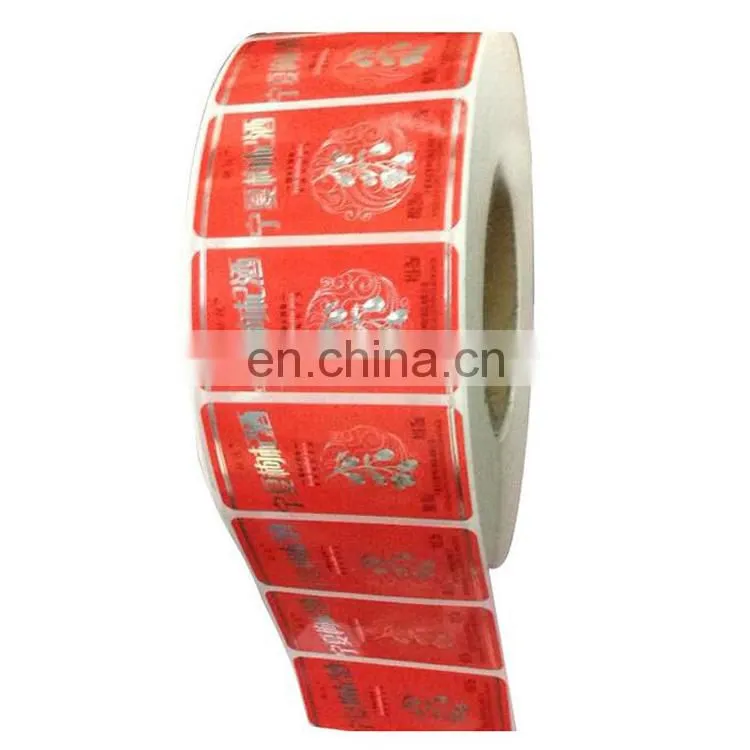 Trusted factory supplier wine bottle sticker/pvc sticker lable printing with foil stamping