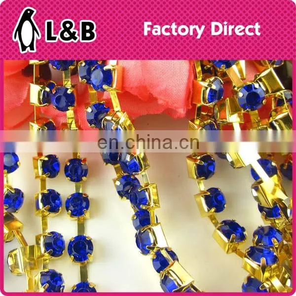 wholesale soldering SS12 multi color rhinestone cup chain