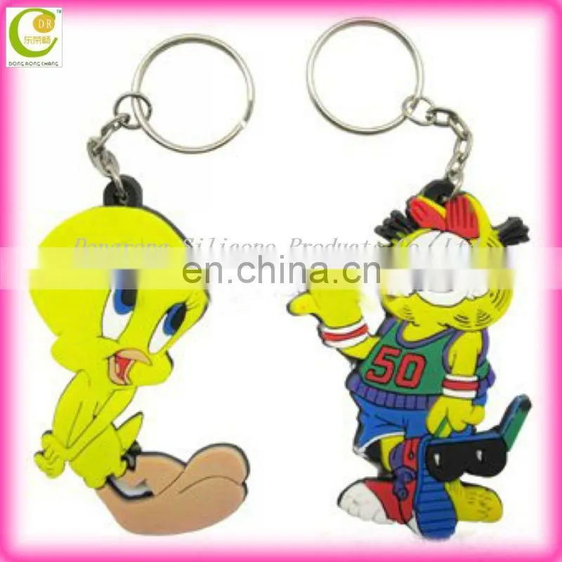 Lovely promotinal gifts 3d silicone rubber elephant keychain
