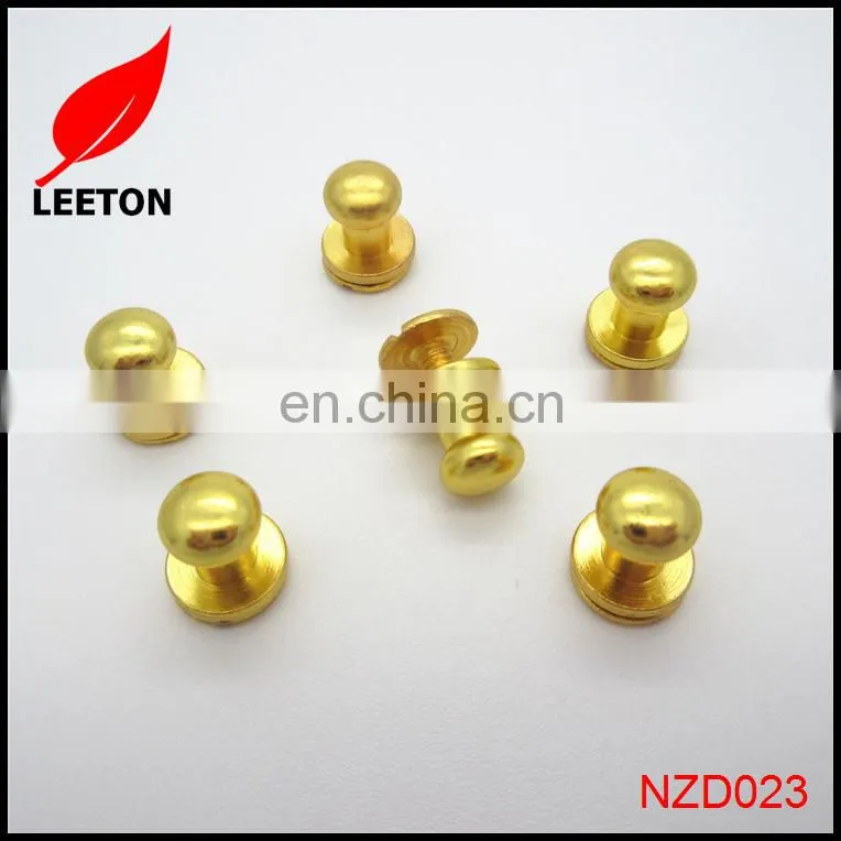 Factory supply gold brass screw button studs for leather