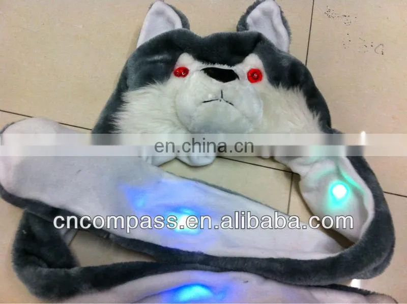long style fluffy lion hat with led light