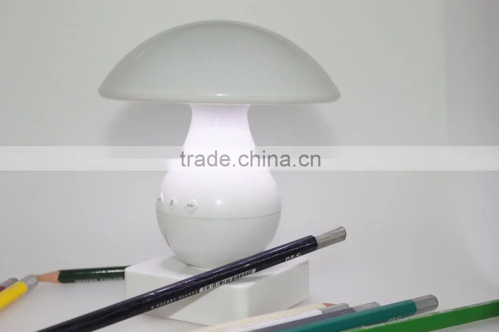 romantic led light mini portable table lamp mushroom bluetooth speaker