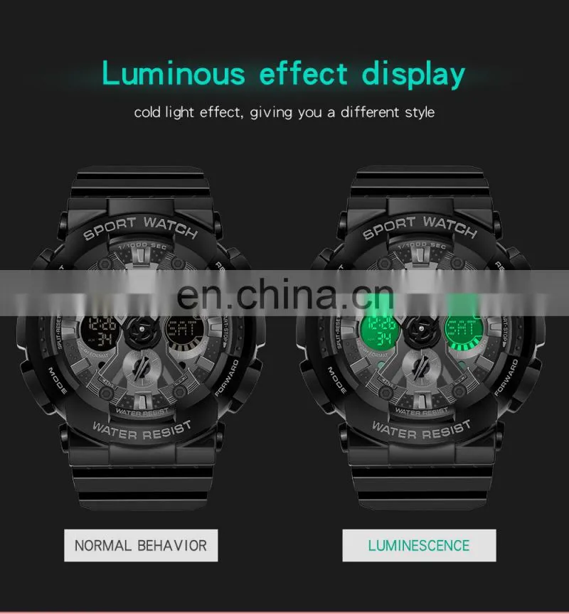 SANDA 6033 Men's LED Quartz Watches Military Fashion Sports Analog Alarm Watch Waterproof